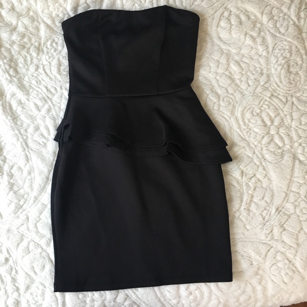 Black peplum dress